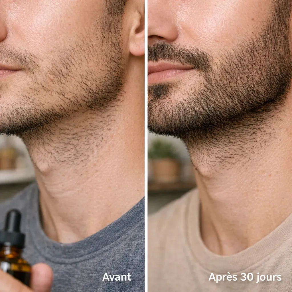 Barbe clairsemée ou à trous&nbsp;: protocole 30 jours avec photos avant/après réalistes