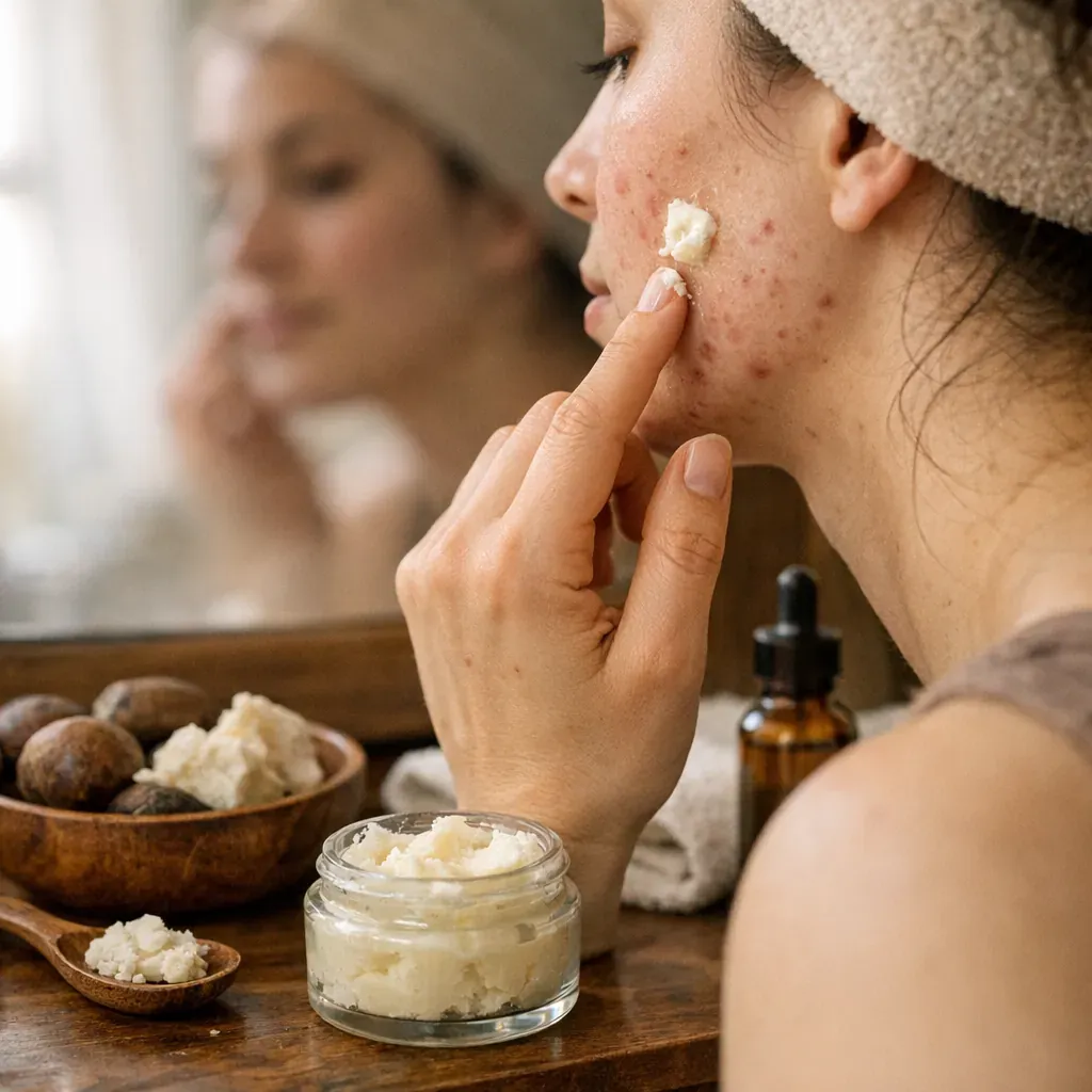 Protocole test 7 jours&nbsp;: comment utiliser le beurre de karité contre l’acné sur le visage