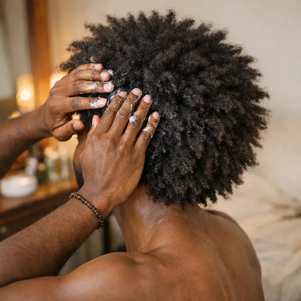 Un Homme aux Cheveux longs Crépus peut tester 12 coiffures