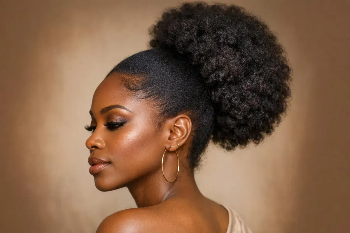 Chignon afro sur cheveux crépus : idées et méthode