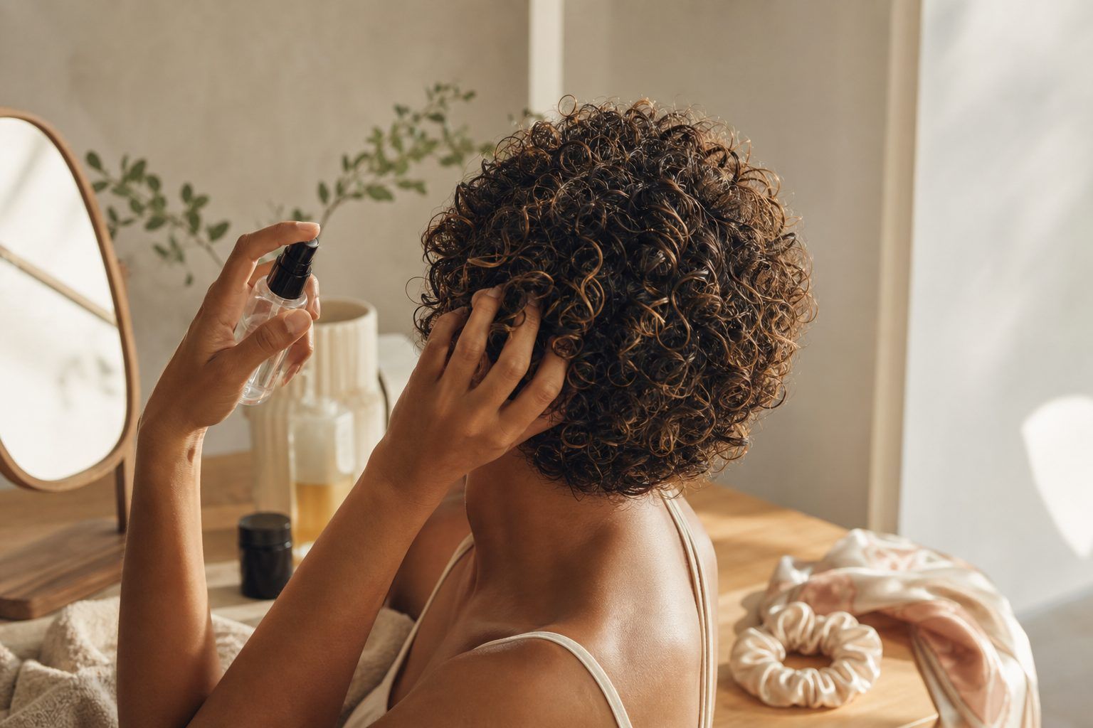 Coiffures courtes : attacher, protéger et rafraîchir les boucles entre deux lavages