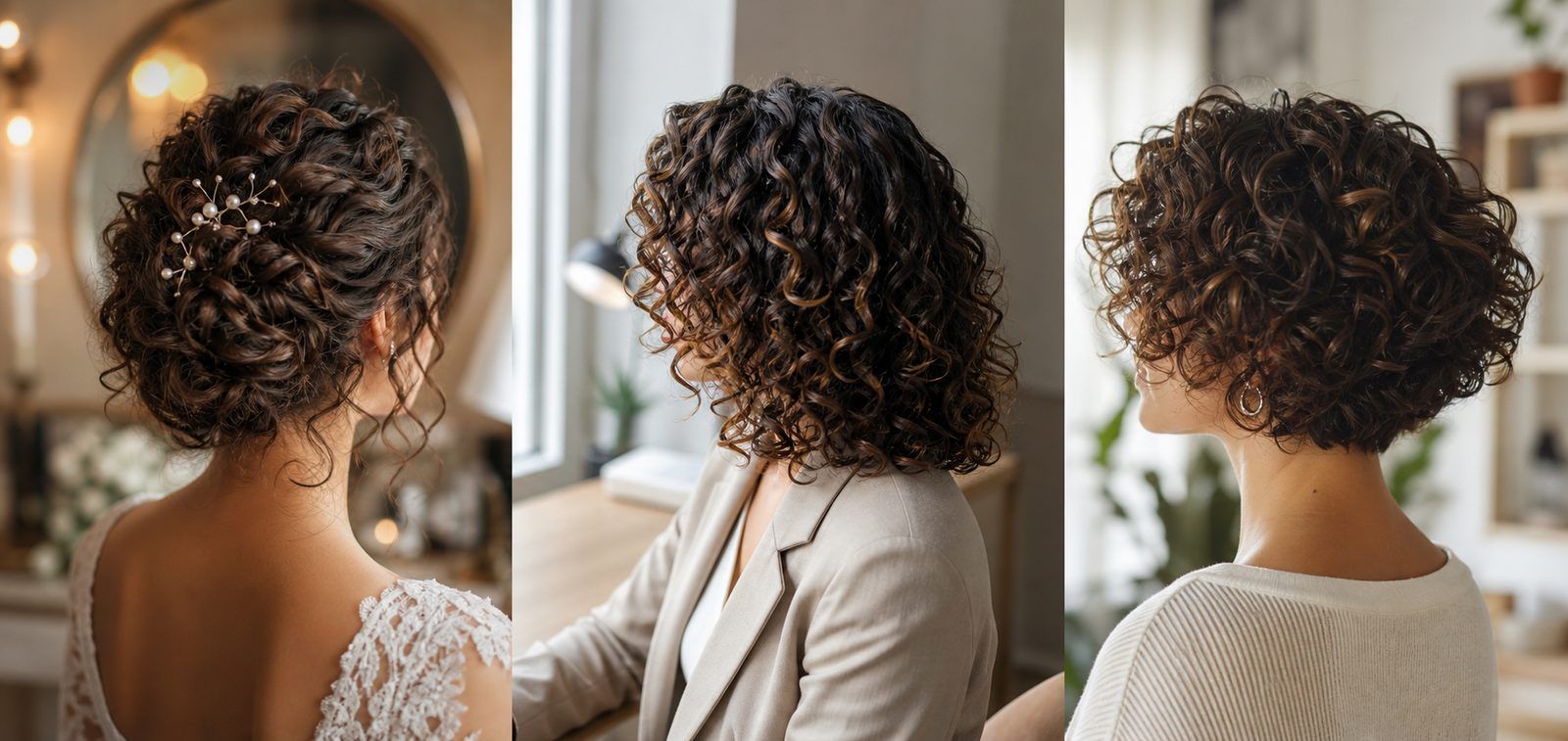 Coiffures pour boucles définies : mariage, travail et cheveux courts