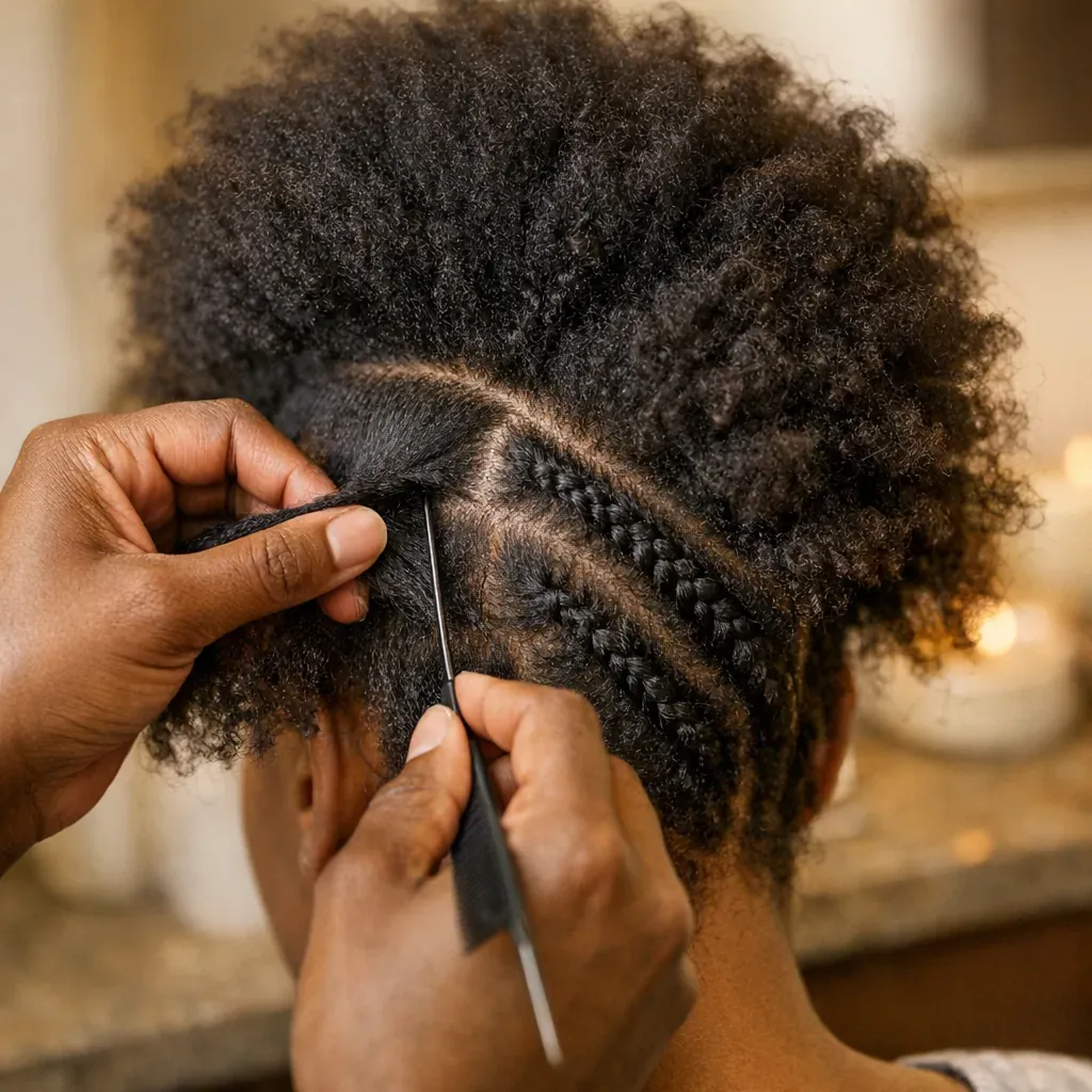 Comment faire une tresse collée sans tirer les cheveux
