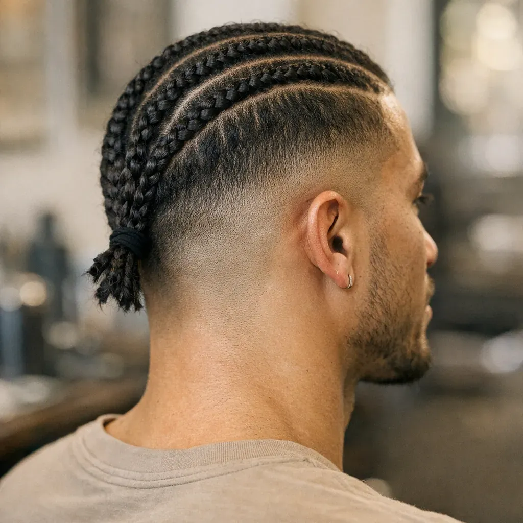Tresses plaquées avec undercut : coupe nette, contour court et cuir chevelu respecté