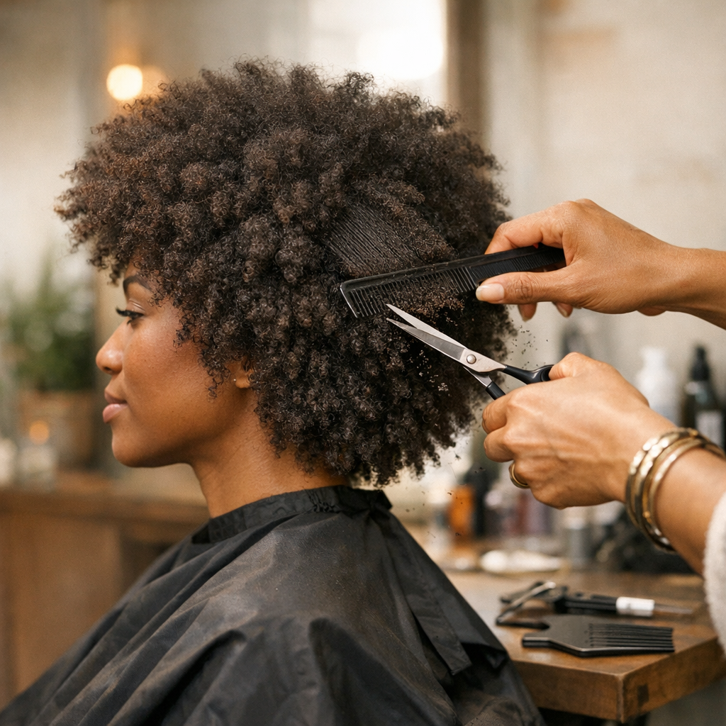 À propos de la coupe : couper et entretenir des cheveux afro sans perdre la forme