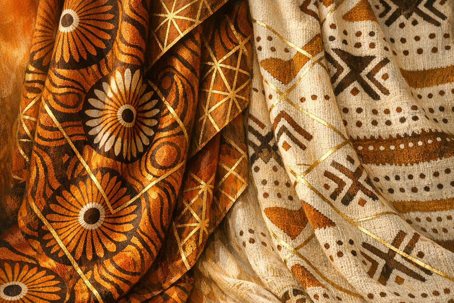 Africa Beauty — wax & bogolan motifs