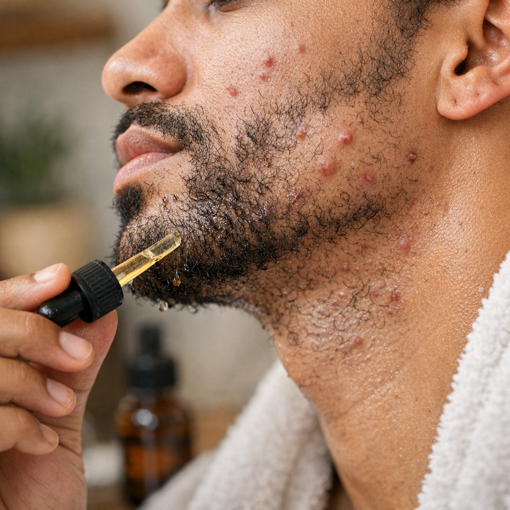 Le protocole 8 semaines par profil&nbsp;: barbe clairsemée, poil frisé, peau sujette aux boutons