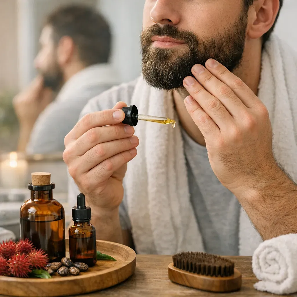 Huile de ricin barbe&nbsp;: combien de fois par semaine l’utiliser&nbsp;?