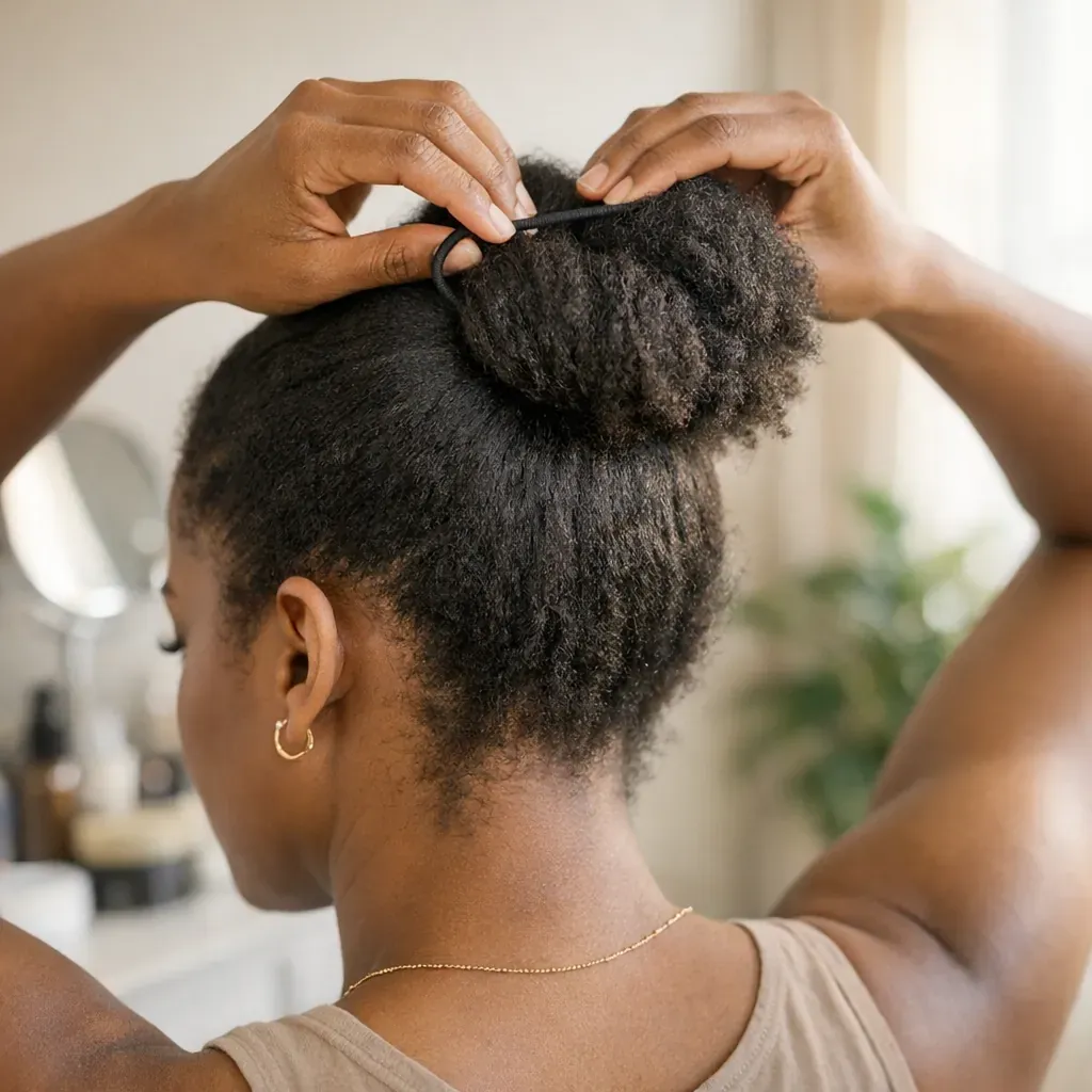 Tutoriel express : attacher des cheveux crépus mi-longs sans casse