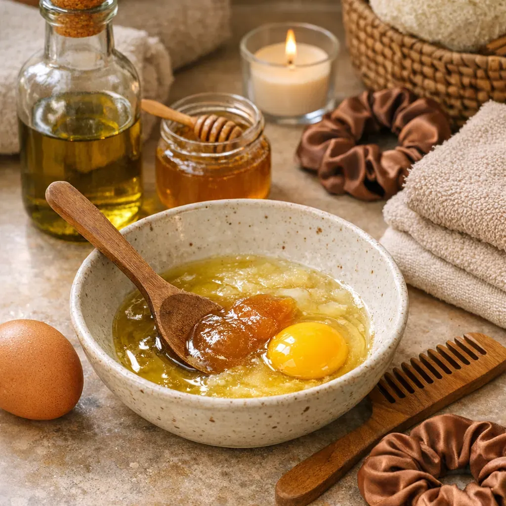 Un Masque pour cheveux à l’huile d’olive, miel et œuf est-il utile ?