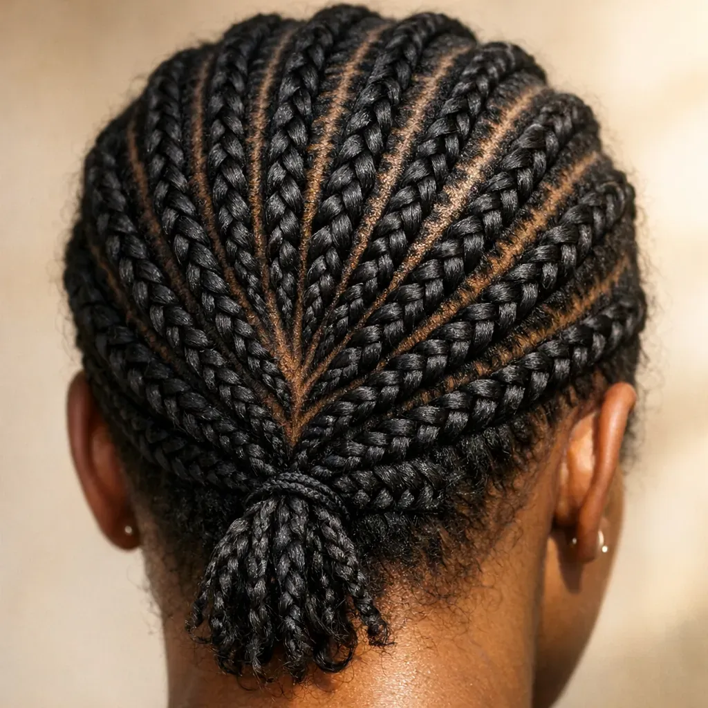 Quel nom de tresse africaine commence par « corn » ?