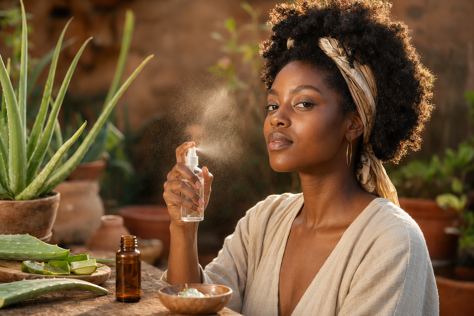 Spray hydratant cheveux 4C : base aloe vera + glycérine