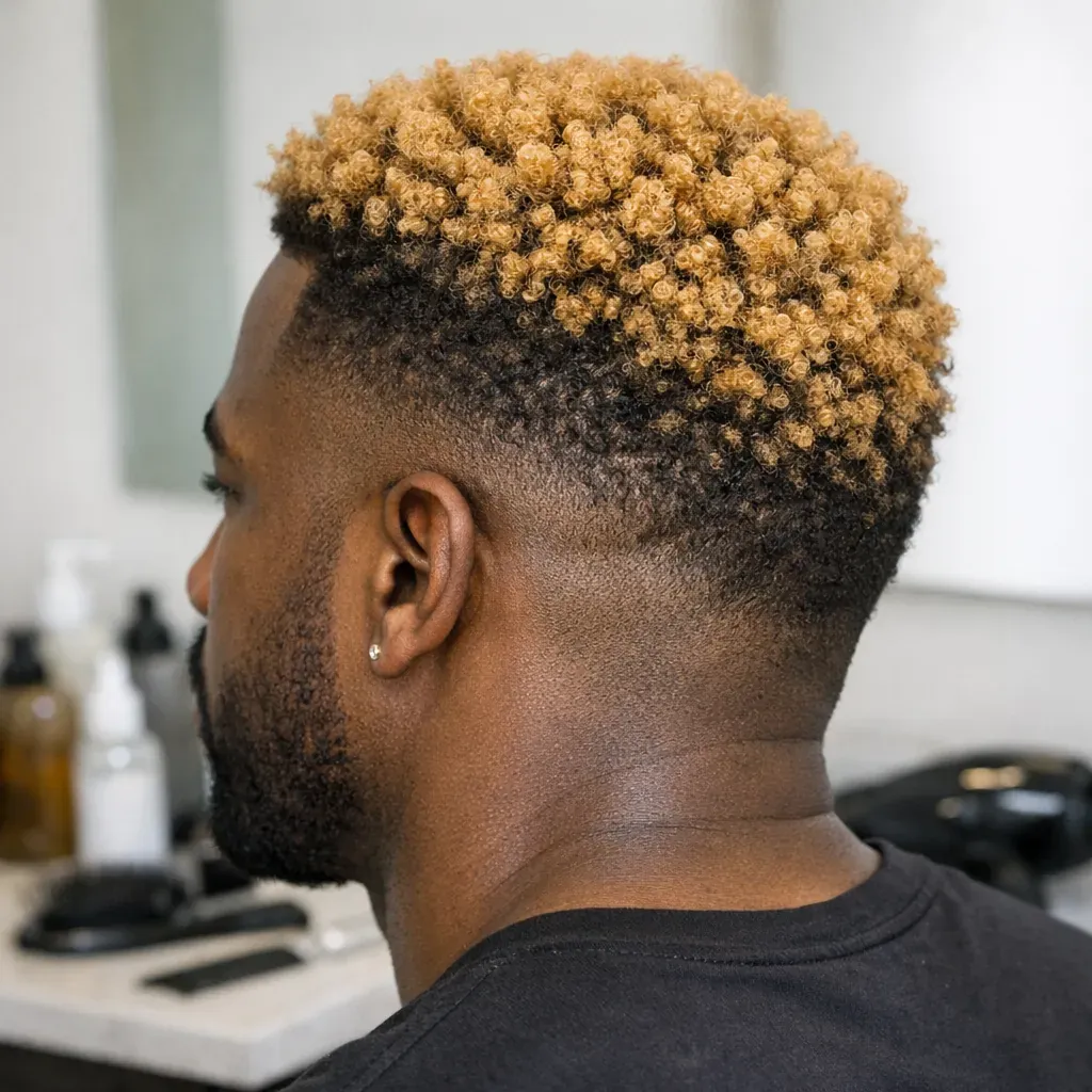 La Teinture blonde Homme afro se décline en 7 options prudentes