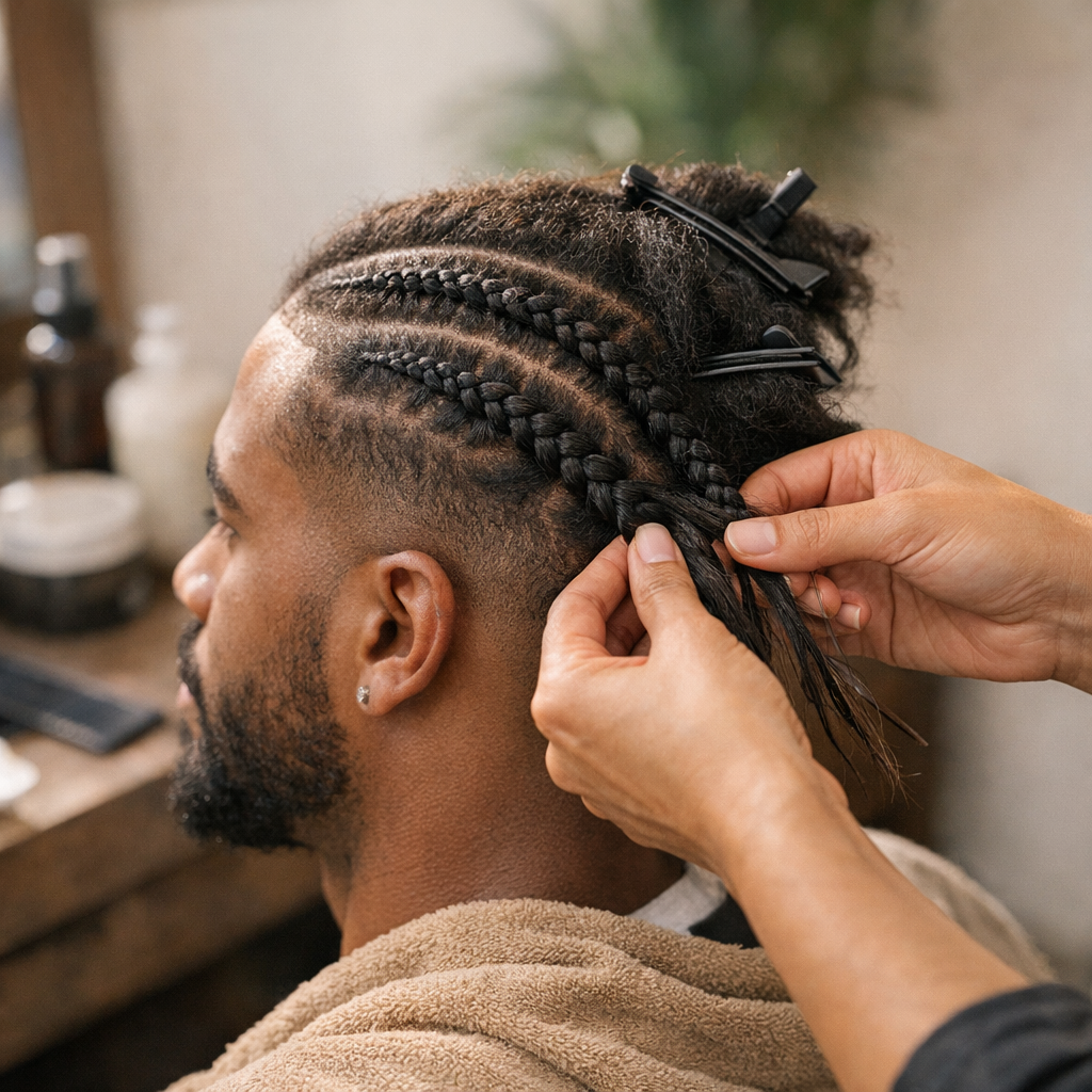 Comment faire des tresses plaquées homme sans fragiliser le cuir chevelu